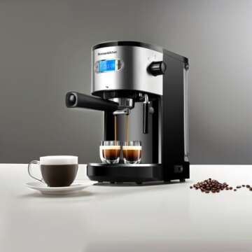 Espresso Machine 20 Bar Coffee Machine with Milk Frother Wand, 1350W High Performance No-Leaking 1.25L Removable Water Tank Coffee Maker For Espresso, Cappuccino, Latte, Machiato, For Home Barista