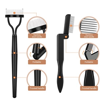 Folding Eyebrow Comb and Eyelash Separator Set of 4