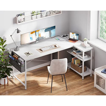 ODK 55 Inch L Shaped Gaming Desk with Power Outlets