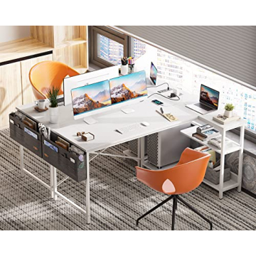 ODK 55 Inch L Shaped Gaming Desk with Power Outlets