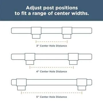 Franklin Brass Adjusta-Pull Square Bar (5-Pack) Adjustable Cabinet Handles 1-3/8 to 6-5/16" Hole Center Champagne Bronze Kitchen Drawer, Gold Pulls, Dresser, Furniture Hardware P44368-CZ-B