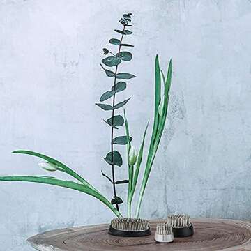 JUSTDOLIFE Flower Frogs - Stainless Floral Frogs Kenzan Flower Frog Vase | Round Metal Floral Arrang...