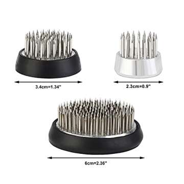 JUSTDOLIFE Flower Frogs - Stainless Floral Frogs Kenzan Flower Frog Vase | Round Metal Floral Arranger Pin Holder Ikebana | Flower Pin Frog Arrangements for DIY Flower Craft 0.9"|1.34"|2.36"- 3 Pack