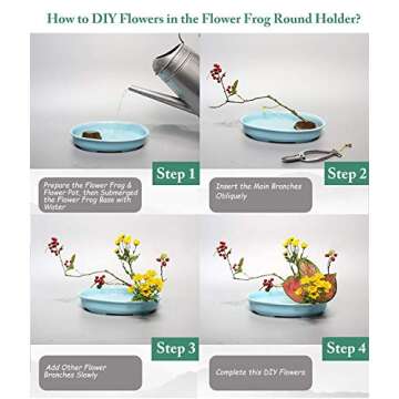 JUSTDOLIFE Flower Frogs - Stainless Floral Frogs Kenzan Flower Frog Vase | Round Metal Floral Arranger Pin Holder Ikebana | Flower Pin Frog Arrangements for DIY Flower Craft 0.9"|1.34"|2.36"- 3 Pack