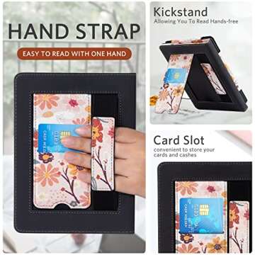 CoBak for Kindle Paperwhite Case with Stand - Durable PU Leather Cover with Auto Sleep Wake, Hand Strap Feature - Fits Kindle Paperwhite 11th Generation 6.8" and Signature Edition 2021 Released