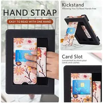 CoBak for Kindle Paperwhite Case with Stand - Durable PU Leather Cover with Auto Sleep Wake, Hand Strap Feature - Fits Kindle Paperwhite 11th Generation 6.8" and Signature Edition 2021 Released