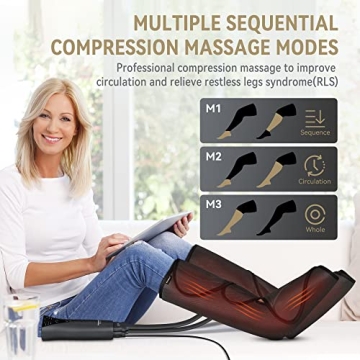 Air Compression Leg Massager with Heat for Relief