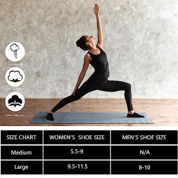 COZYOFFI Pilates Grip Socks: Non-Slip Yoga Socks for Women