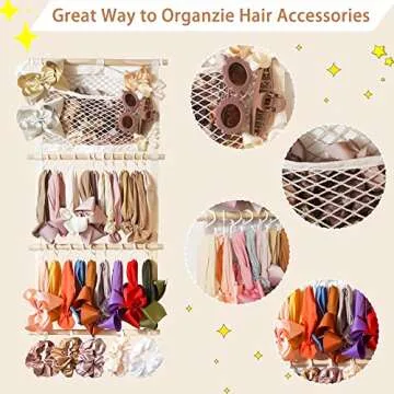 kangaroo Headband Holder Hair Bows Organizer for Baby Girls Large Capacity Bow Holder Hair Accessories Wall Hanging Organizer for Toddler Baby Girl Nursery Room Decor