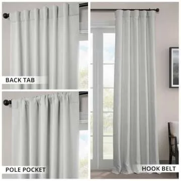 HPD Half Price Drapes Faux Linen Textured Room Darkening Curtains for Bedroom 108 Inches Long (1 Panel), 50W X 108L Curtains for Living Room Home Decor, Oyster