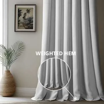 HPD Half Price Drapes Faux Linen Textured Room Darkening Curtains for Bedroom 108 Inches Long (1 Panel), 50W X 108L Curtains for Living Room Home Decor, Oyster