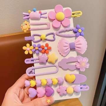 Ooosonlu 28 pcs Hair Clips for Girls Kids Teens, Cute Candy Color Hair Clips for Girls, Hair Accessories for Girls with Assorted Patterns, Wide Use, Great Value Set