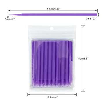 G2PLUS 500PCS Cotton Swabs, Purple Disposable Micro Applicators Brush for Makeup and Personal Care C...