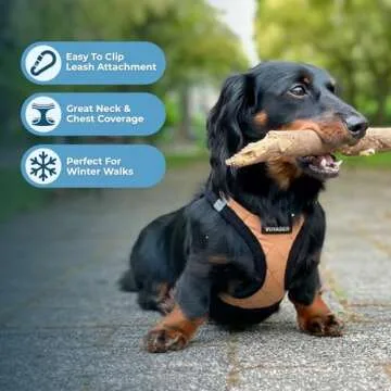 Voyager Step-In Plush Dog Harness – Soft Plush, Step In Vest Harness for Small and Medium Dogs by Best Pet Supplies - Harness (Beige Plush), S (Chest: 14.5 - 16")