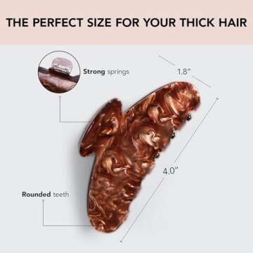 Kitsch Eco-Friendly Marble Claw Clip for Hair | Stylish Hair Clip for Thin Hair | Clamp | Holiday Gi...