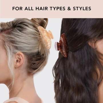 Kitsch Eco-Friendly Marble Claw Clip for Hair | Stylish Hair Clip for Thin Hair | Clamp | Holiday Gift Hair Accessories for Women | Hair Claw Clips for Thick Hair | Claw Clip 1pc (Brunette)