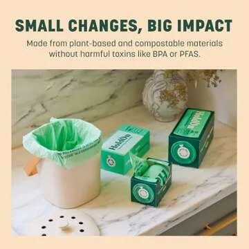 Household Staples Set – Heavy duty, PFOA-Free, Compostable 13-Gallon Tall Kitchen Trash Bags, 4-Gallon Small Trash Bags, Gallon ZipSeal Bags and ZipSeal Sandwich Bags