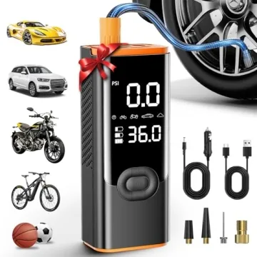 Tire Inflator Portable Air Compressor, 180PSI Air Pump for Car Tires with 25000mAh Battery, One Clic...