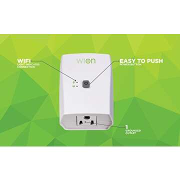 WiOn 50050 Indoor WiFi Plug With 1 Grounded Outlet; White