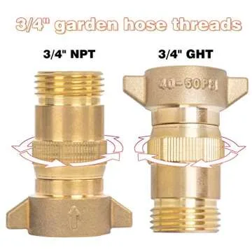 Hourleey Brass RV Water Pressure Regulator: Lead-Free, Easy Install for RVs and Campers