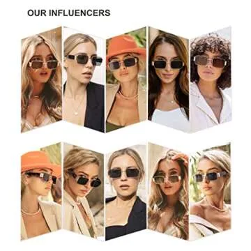 SOJOS Retro Fashion Rectangle Sunglasses Womens Mens Vintage Trendy Square Shades SJ1162, Gold/Wine&...