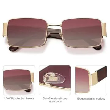 SOJOS Retro Rectangle Sunglasses for Men and Women