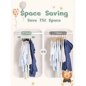 HOUSE DAY Velvet Baby Hangers 50 Pack, Premium Children's Hangers for Baby, Infant & Toddler Clothes, Durable Non Slip Baby Felt Hangers Black, 11 Inch Baby Hangers for Closet, Ideal for Everyday Use