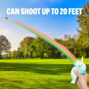 Hog Wild Narwhal Ball Popper Toy - Includes 4 Soft Foam Balls - Squeeze to Pop Air Powered Balls Up ...