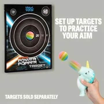 Hog Wild Narwhal Ball Popper Toy - Includes 4 Soft Foam Balls - Squeeze to Pop Air Powered Balls Up to 20 Feet - Launcher Safe for Indoor/Outdoor Play - Party Favor Gift for Kids, Girls, Boys Ages 5+