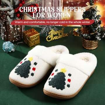 Cozy Cuffbow Christmas Slippers for Women and Men