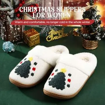 Cozy Cuffbow Christmas Slippers for Women and Men