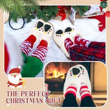 Cozy Cuffbow Christmas Slippers for Women and Men