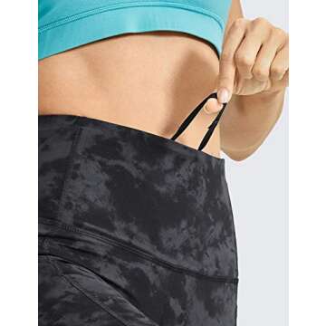 CRZ YOGA Women's Naked Feeling Biker Shorts - 5 Inches High Waisted Gym Running Compression Spandex Shorts Side Pockets Tie Dye Smoke Ink Small