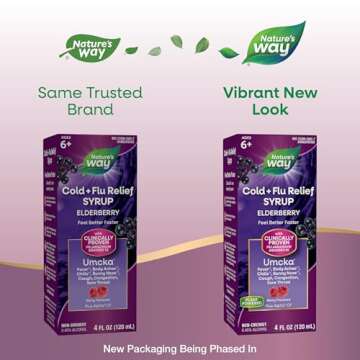 Nature's Way Cold + Flu Relief Syrup**, Umcka, Sore Throat, Cough, Congestion, Fever** , Body Aches*...