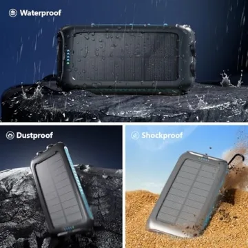 Durecopow Solar Charger Power Bank 49800mAh Waterproof Fast Charge