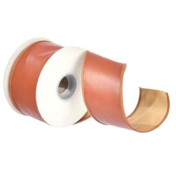Vickerman Brown Artificial Leather Ribbon 2.5" - 10 Yards