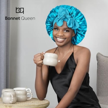 Silk Satin Hair Bonnet for Women - Aqua