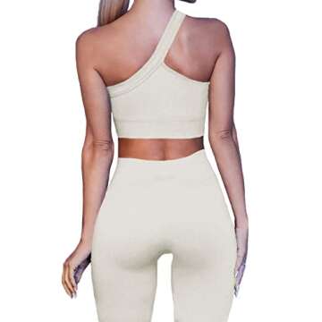 Hwnovdy One Shoulder Workout Set for Women - Stylish & Seamless