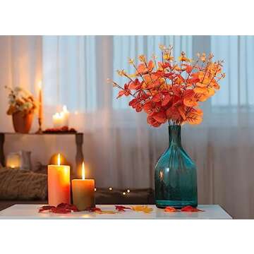 Yen Jean 10PCS Fall Decorations for Home Flowers Artificial - Fake Plants Thanksgiving Autumn Decor Outdoor