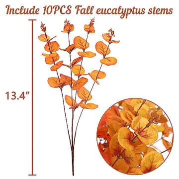 Yen Jean 10PCS Fall Decorations for Home Flowers Artificial - Fake Plants Thanksgiving Autumn Decor Outdoor
