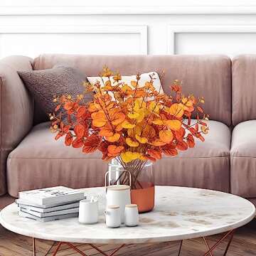 Yen Jean 10PCS Fall Decorations for Home Flowers Artificial - Fake Plants Thanksgiving Autumn Decor Outdoor