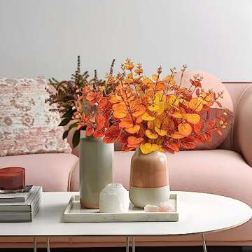 Yen Jean 10PCS Fall Decorations for Home Flowers Artificial - Fake Plants Thanksgiving Autumn Decor Outdoor