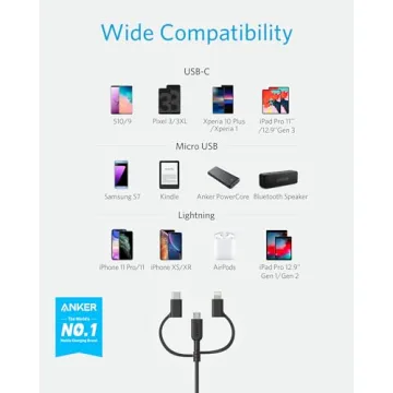 Versatile 3-in-1 Charging Cable for iPhone & Android