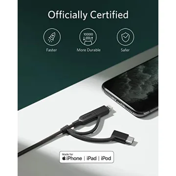 Versatile 3-in-1 Charging Cable for iPhone & Android