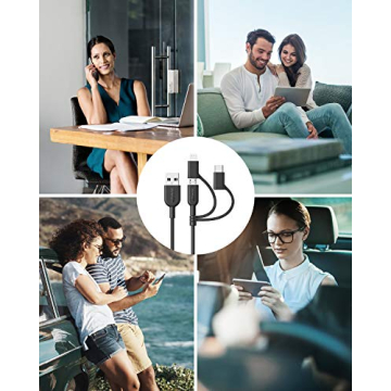 Versatile 3-in-1 Charging Cable for iPhone & Android