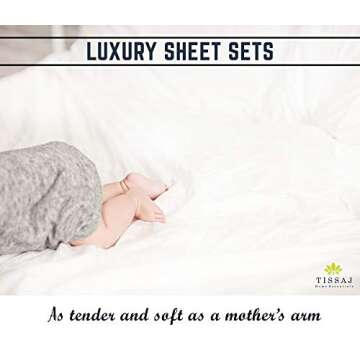 Tissaj Hotel Luxury Bed Sheets Set – Cal King – Smoke Gray – Organic Bedding – GOTS Approved...