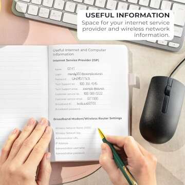 Clever Fox Password Book with alphabetical tabs. Internet Address Organizer Logbook. Medium Password Keeper for Website Logins (Rose Gold)