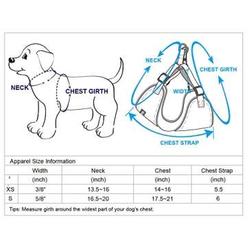 Blueberry Pet 5 Patterns Soft & Comfy Made Well Cute Floral No Pull Mesh Dog Harness Vest in Light Blue, Chest Girth 17.5"-21", Small, Adjustable Harnesses for Dogs