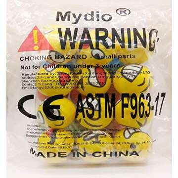 Mydio Set of 24 Stress Balls Stress Reliver Party Favor Soft PU Ball Assorted Colors Random Pattern Party Toys Kids Play Ball Tent Ball Toddler Ball 24 Pack