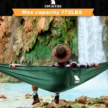 Covacure Camping Hammock - Lightweight Double Hammock, Hold Up to 772lbs, Portable Hammocks for Indo...